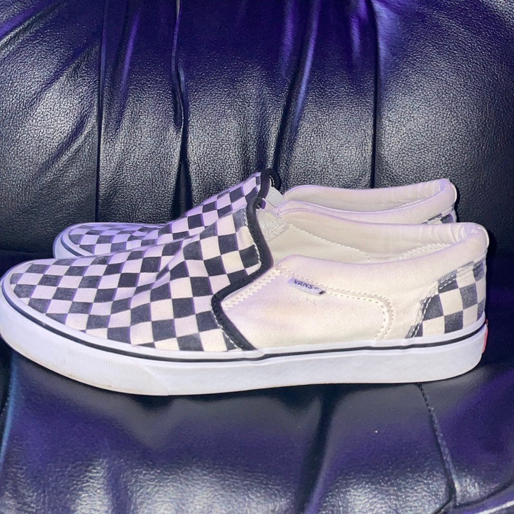 Men’s Checkered Vans-Slip On’s